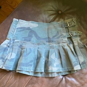 Mini skirt camouflage cotton